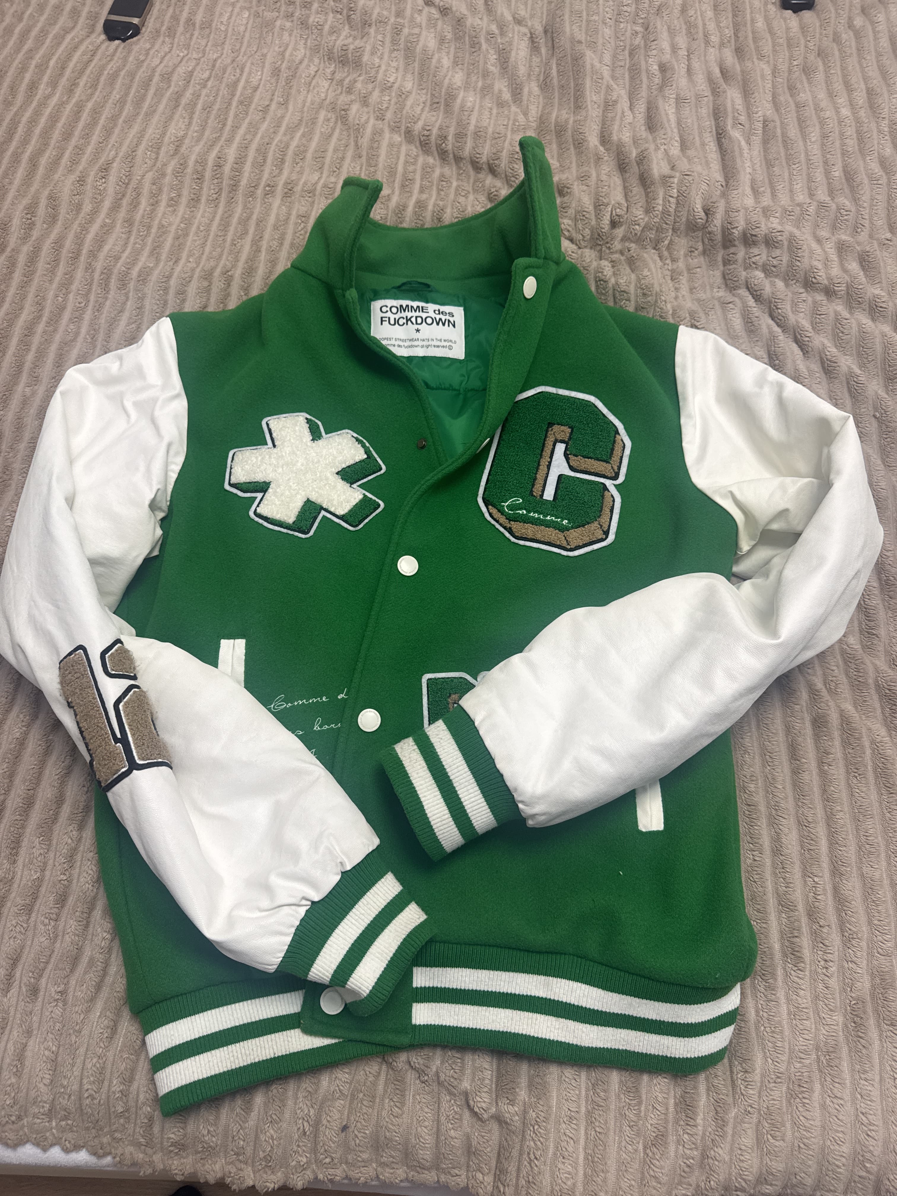 COMME DES GAR ONS Comme des Fuckdown Varsity Jacket